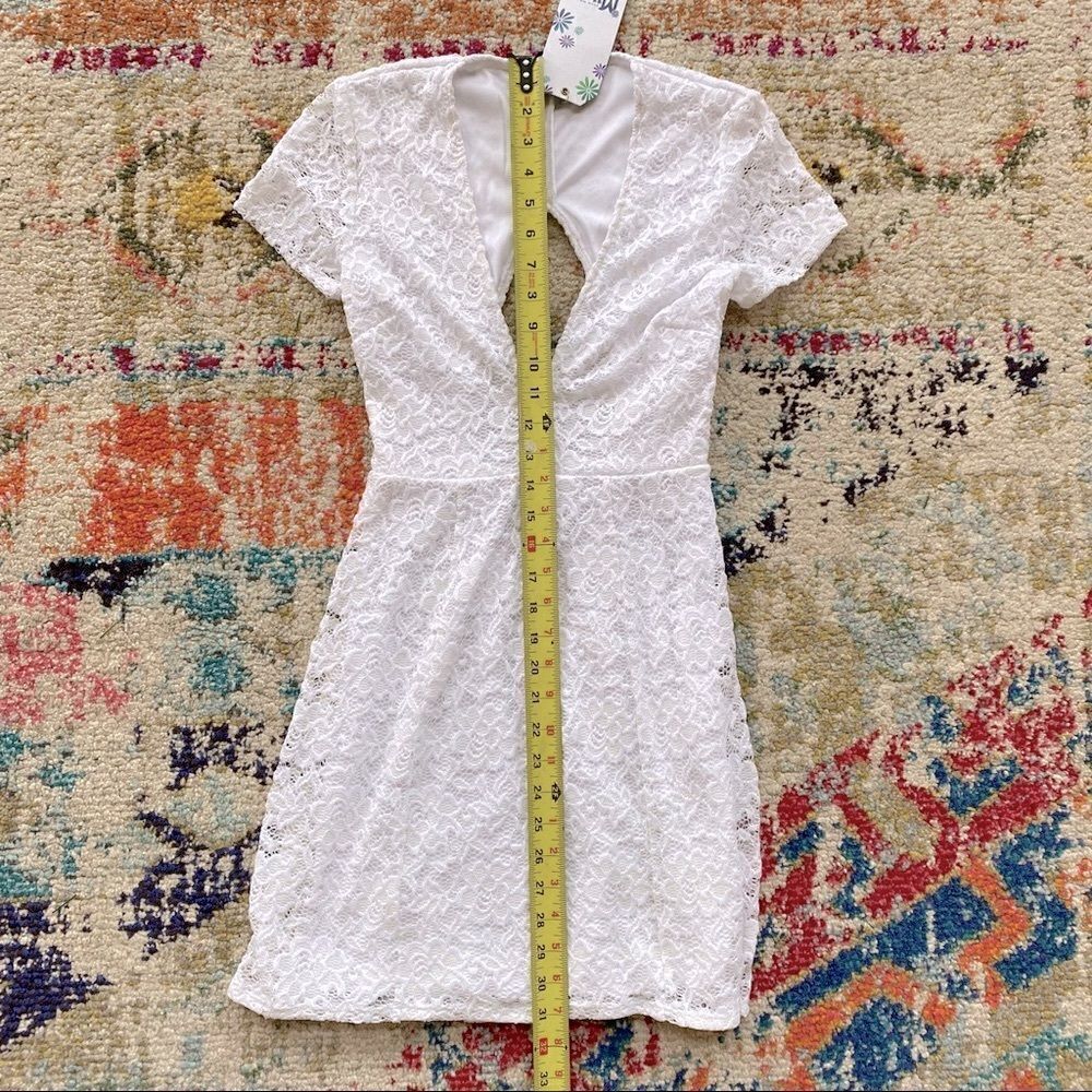 Show Me Your MuMu Ibiza White Lace Mini Dress - Picture 12 of 15